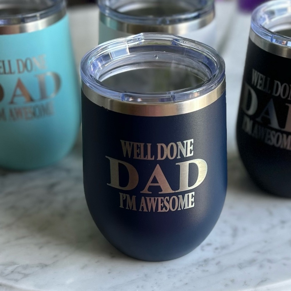 New In Box Well Done Dad I’m Awesome Wine Mug